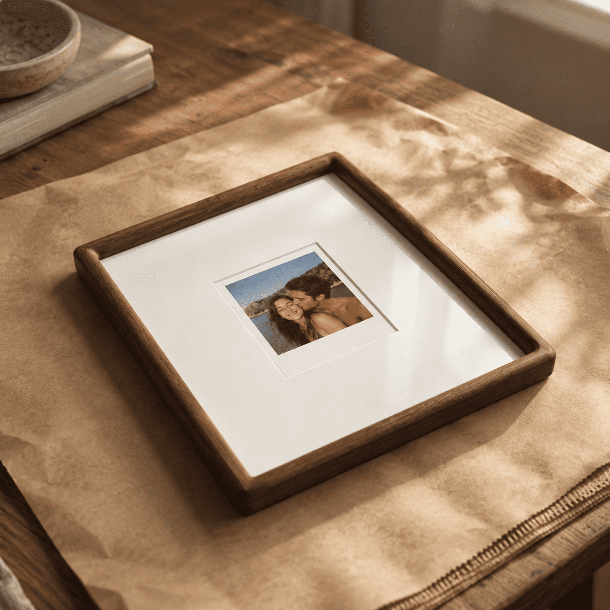 Dark Walnut Polaroid Frame - Polaroid Square