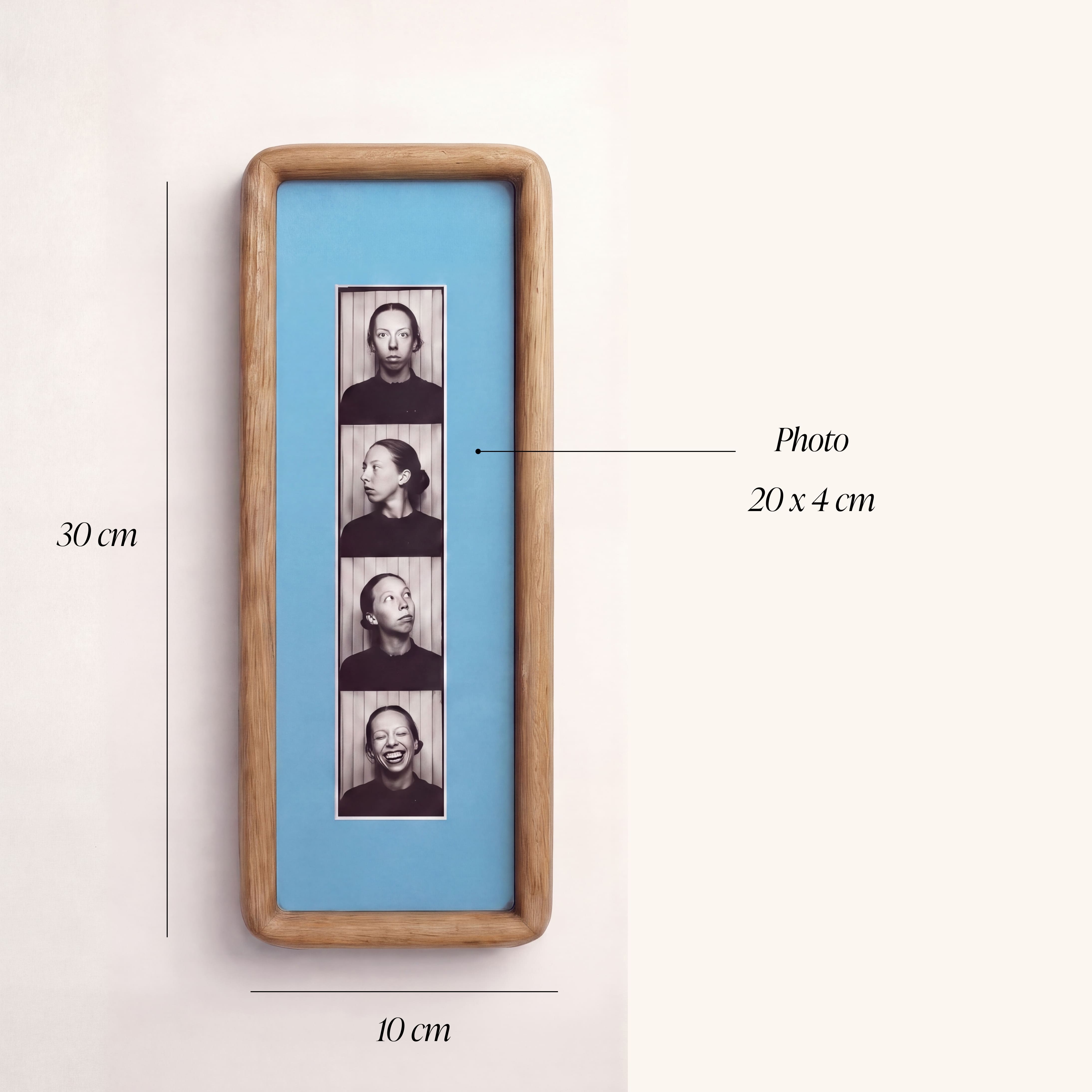Teak Photobooth Frame - Blue Mount