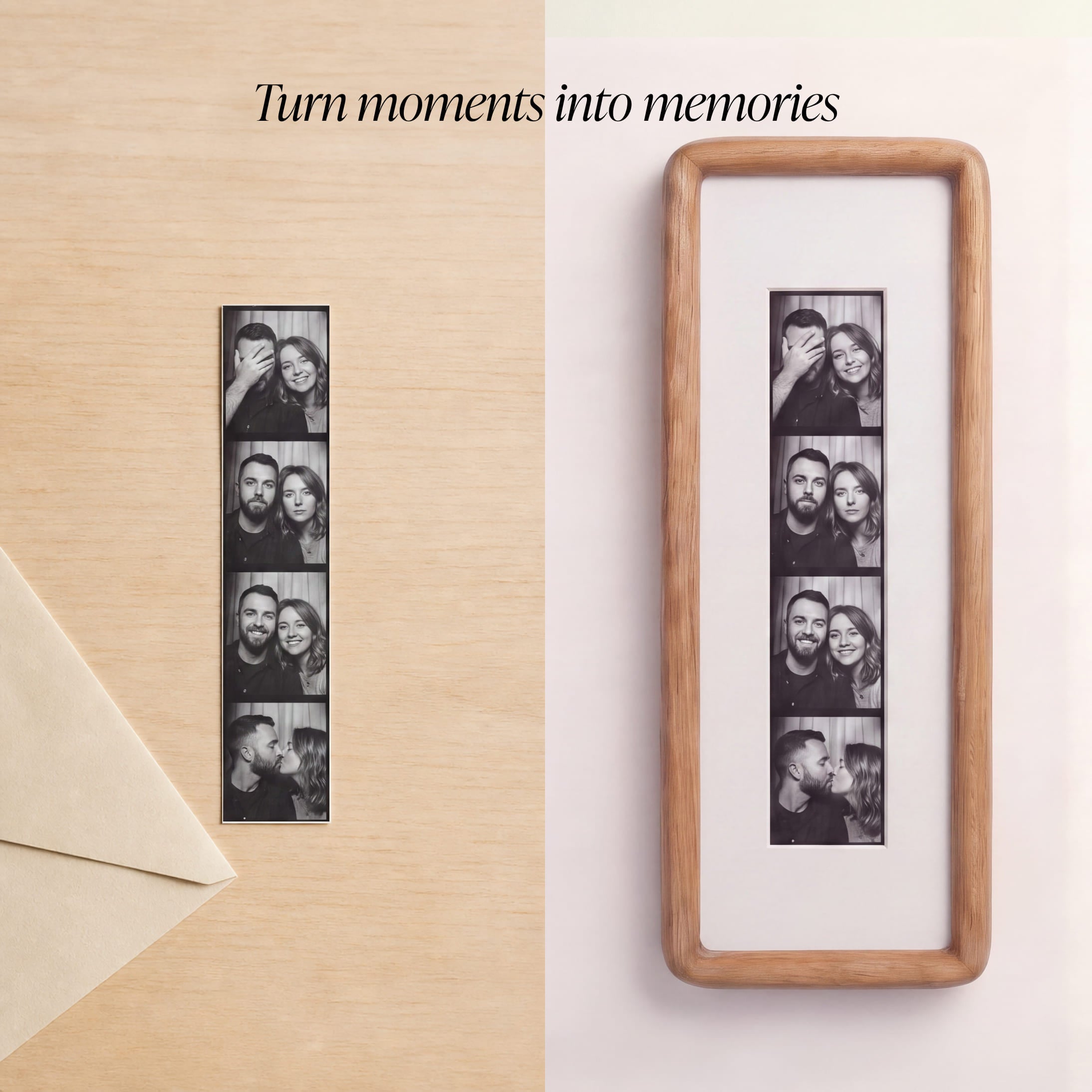 Teak Photobooth Frame - White Mount