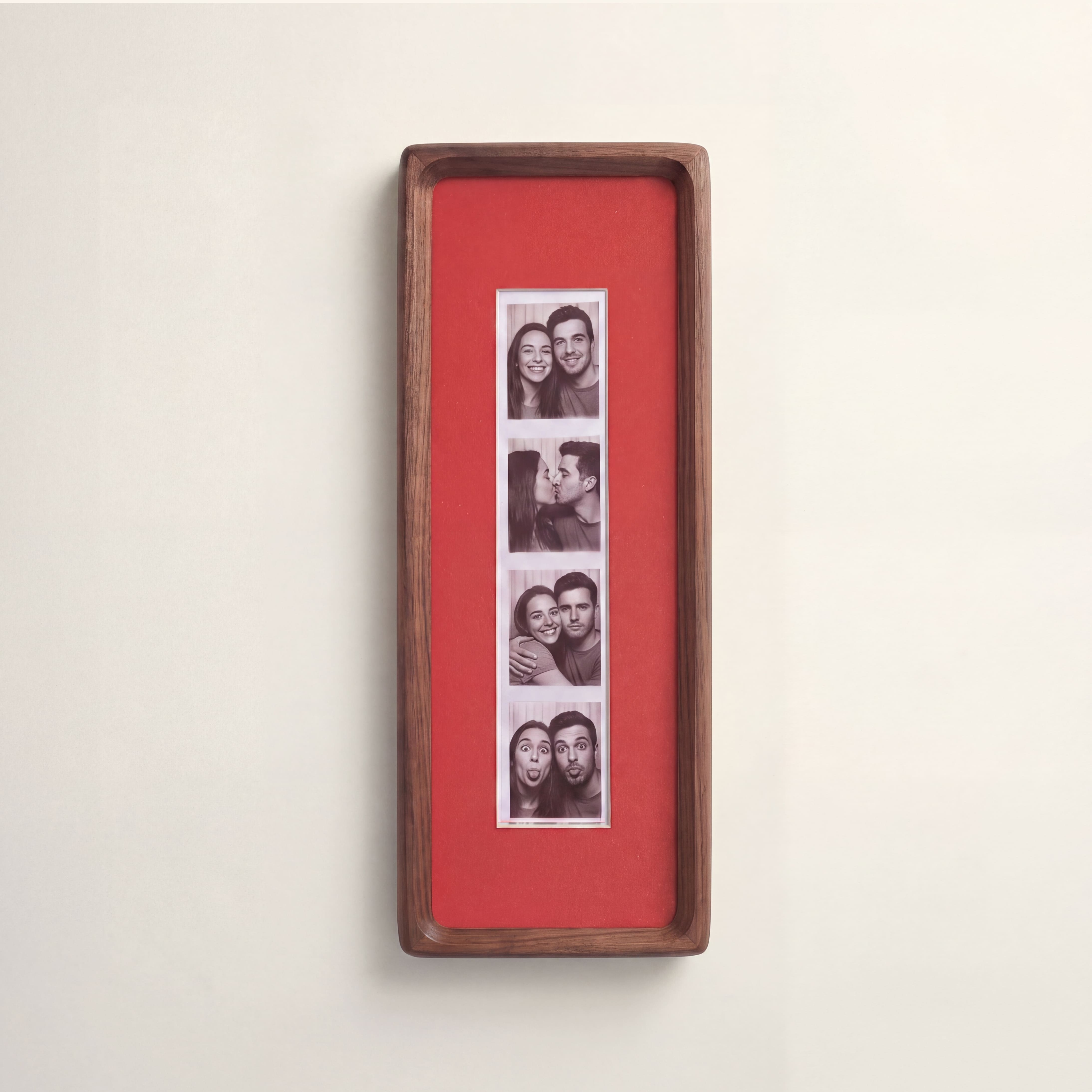 Walnut Photobooth Frame - Red Mount