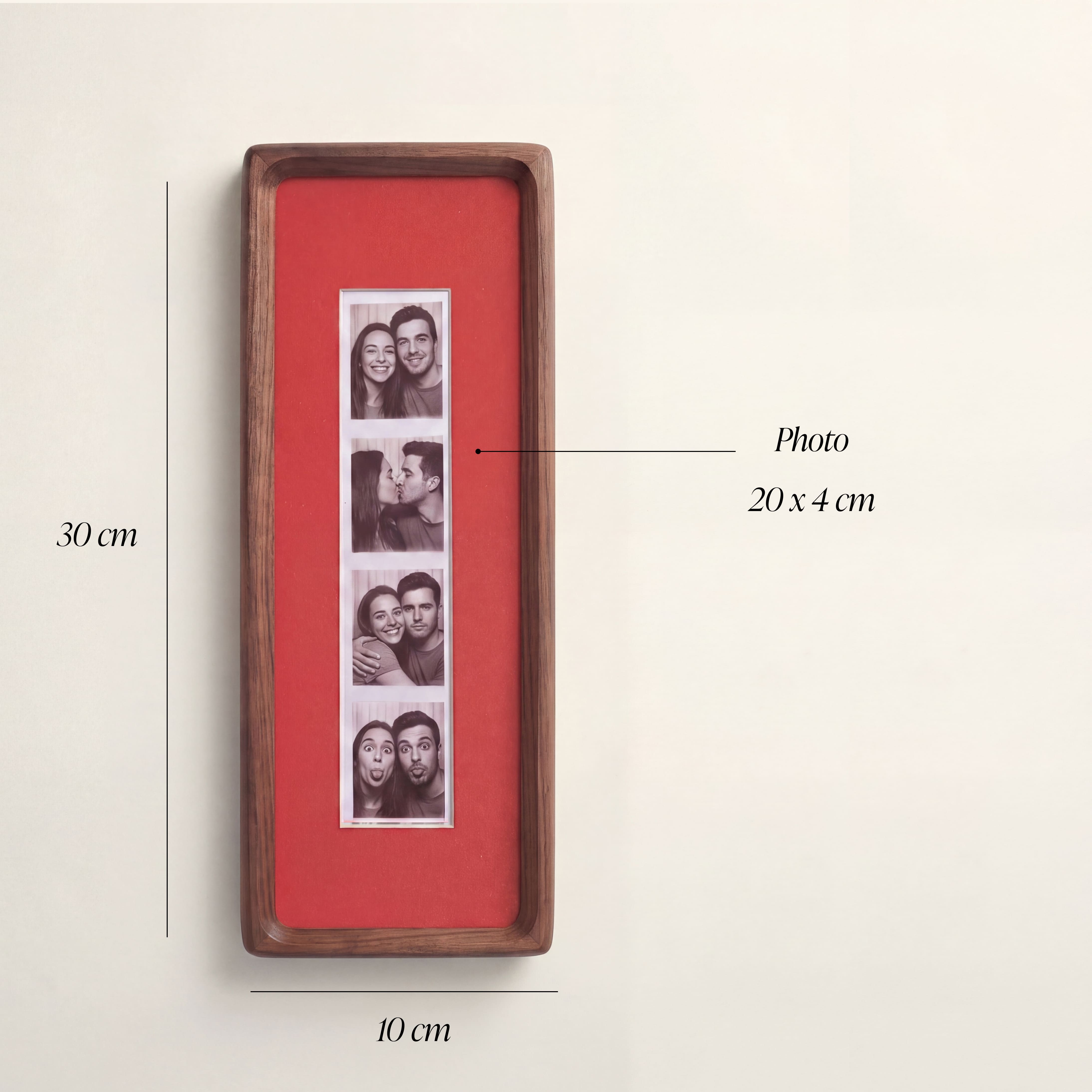 Walnut Photobooth Frame - Red Mount