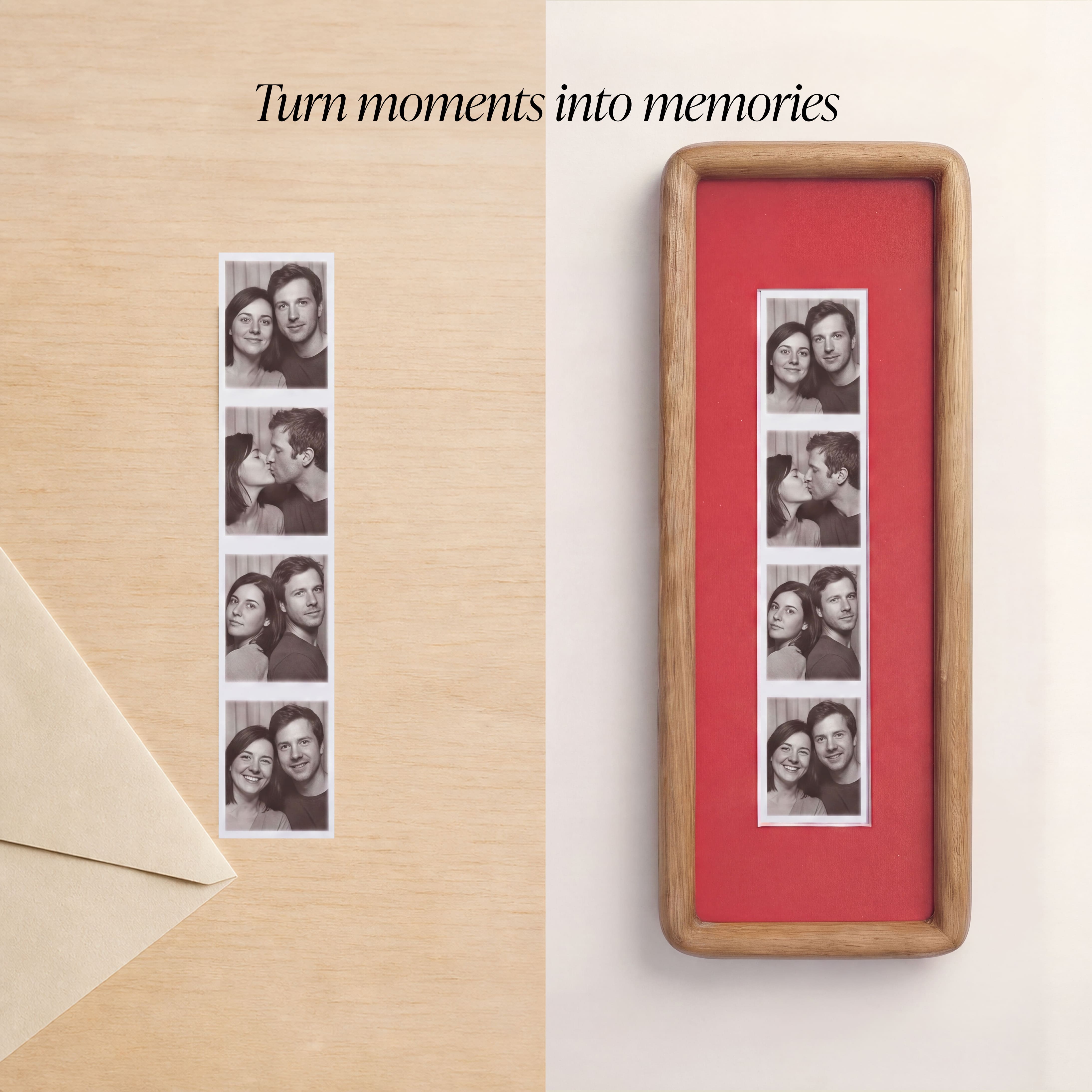 Teak Photobooth Frame - Red Mount