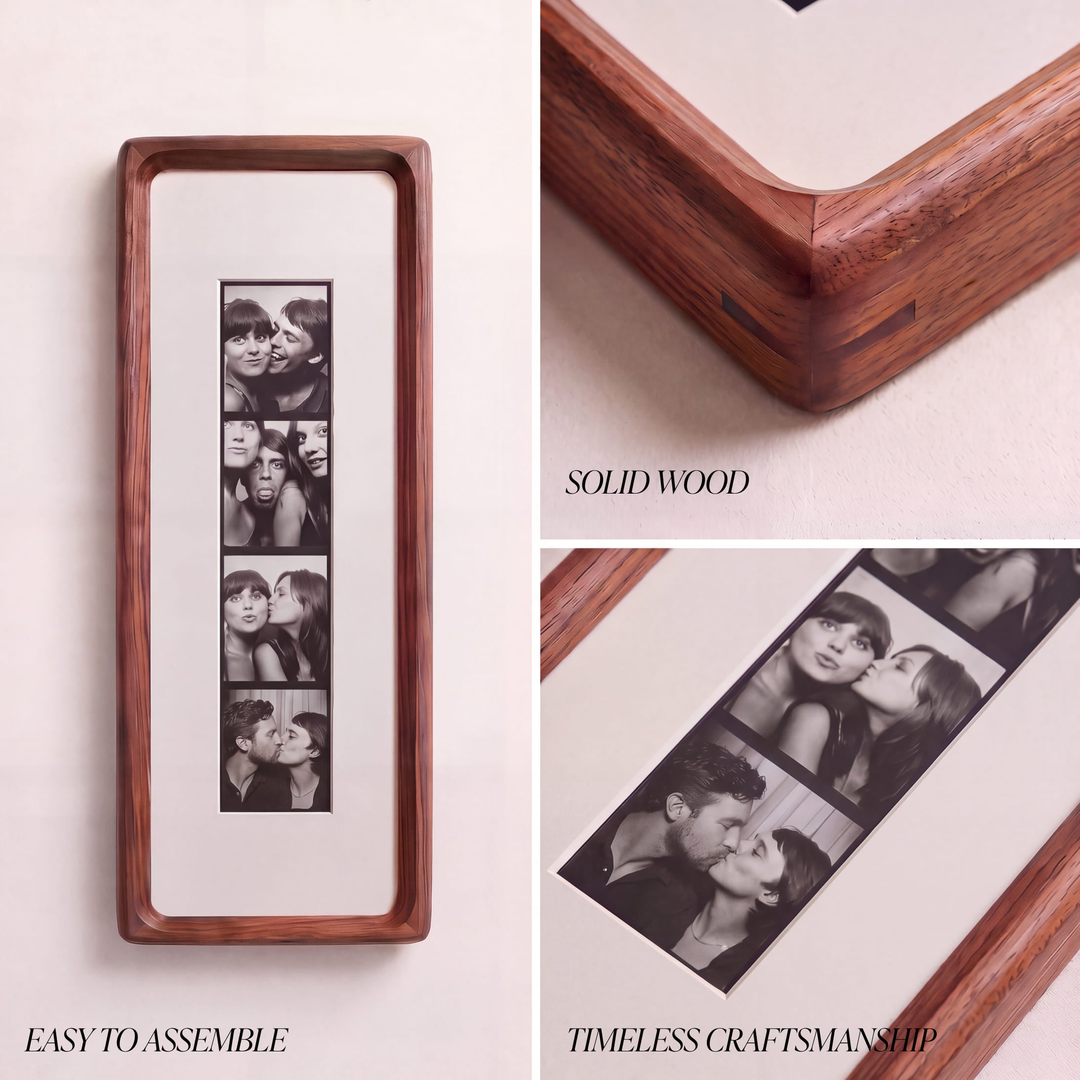 Walnut Photobooth Frame - White Mount