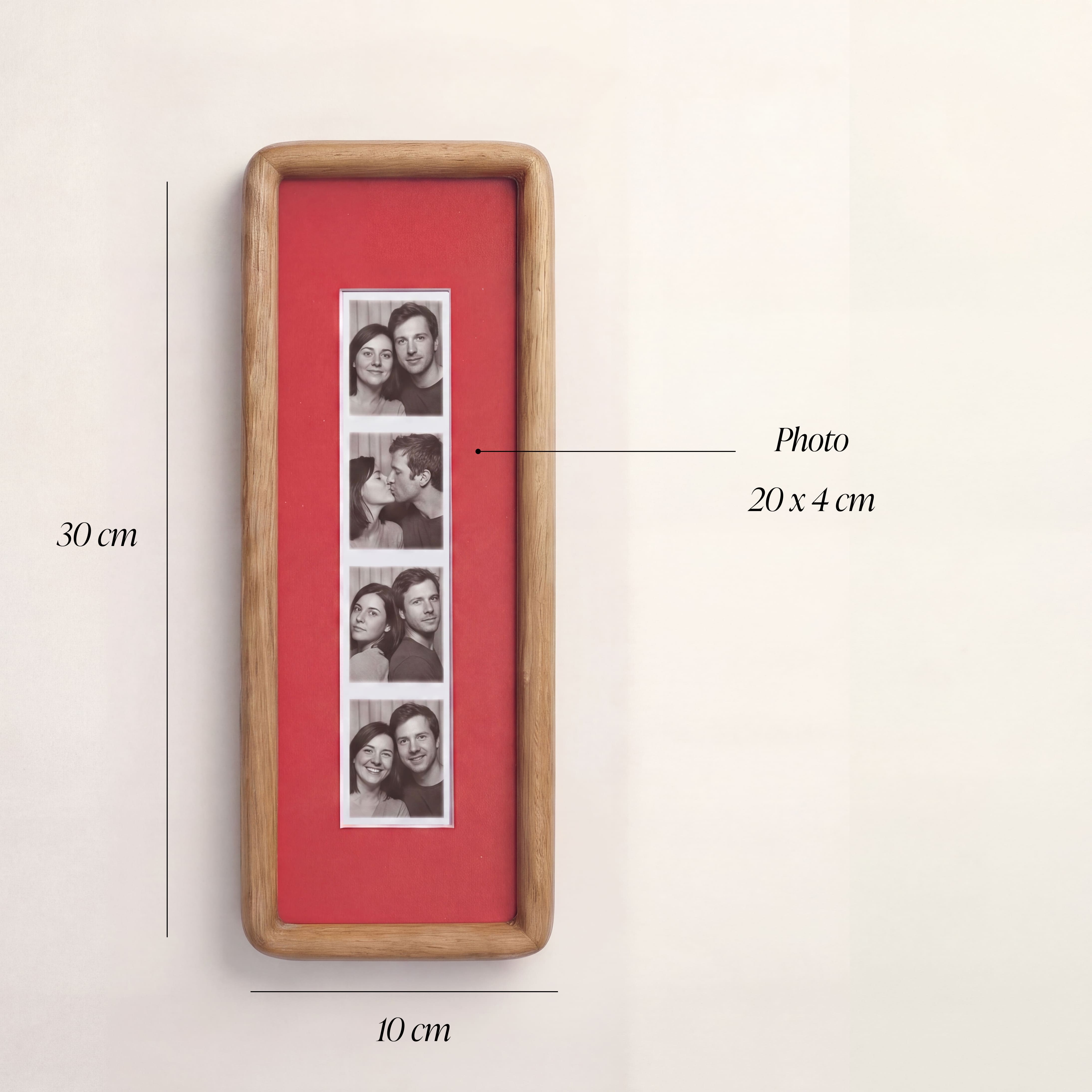 Teak Photobooth Frame - Red Mount