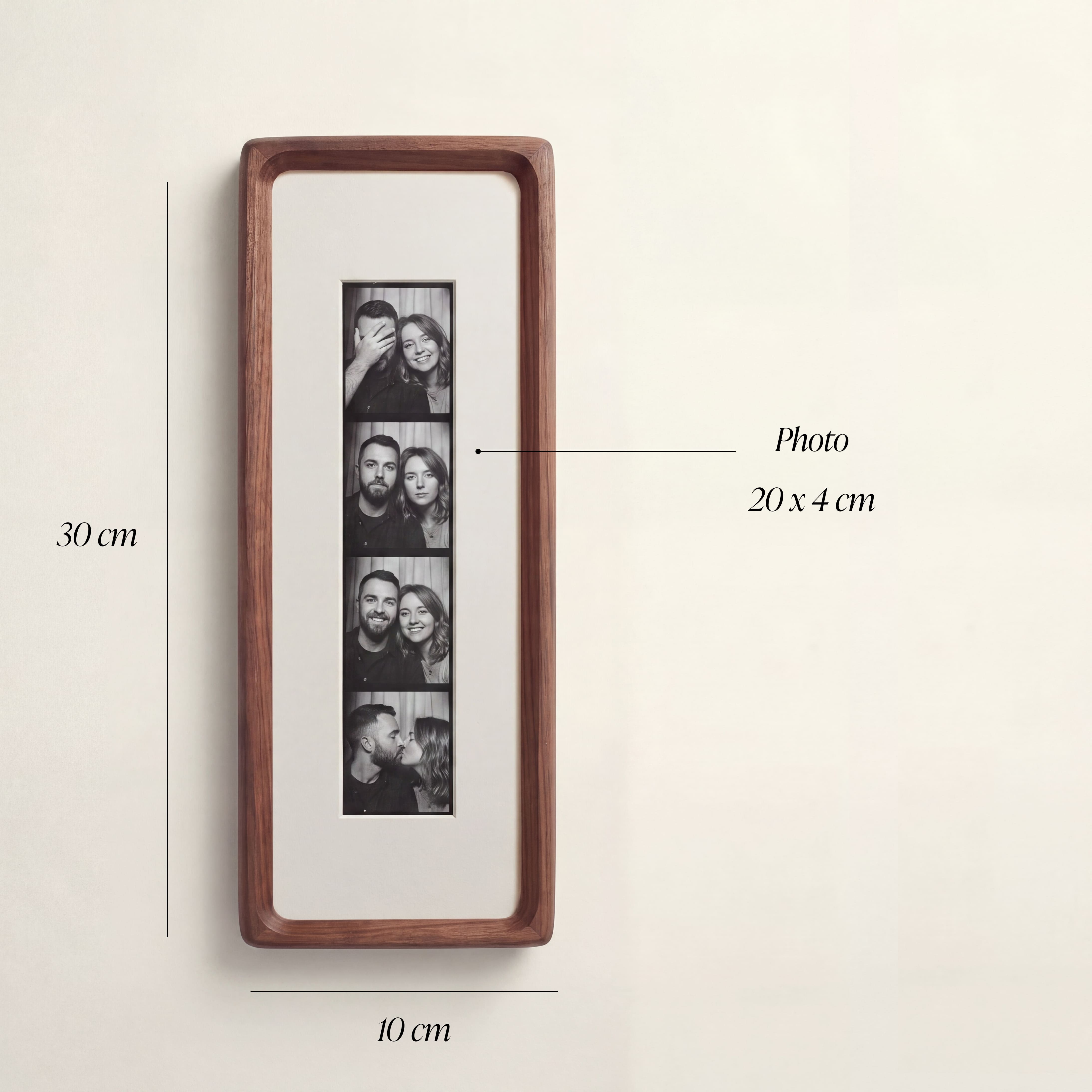 Walnut Photobooth Frame - White Mount