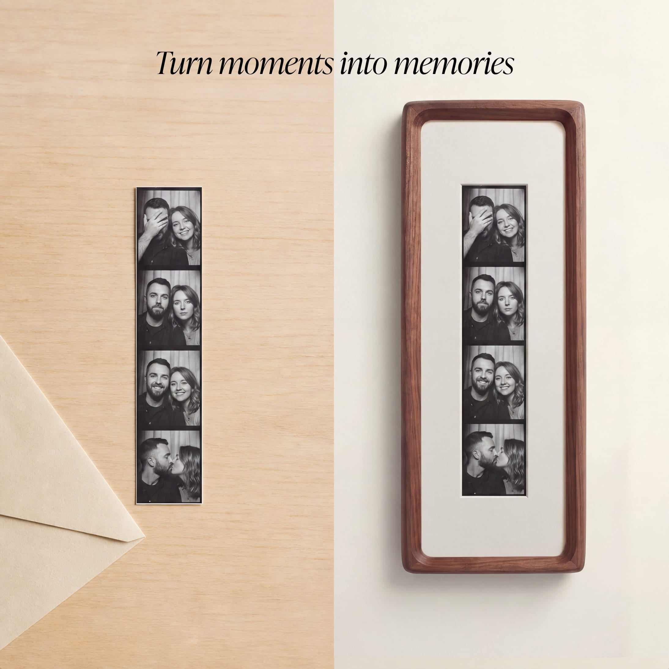 Walnut Photobooth Frame - White Mount