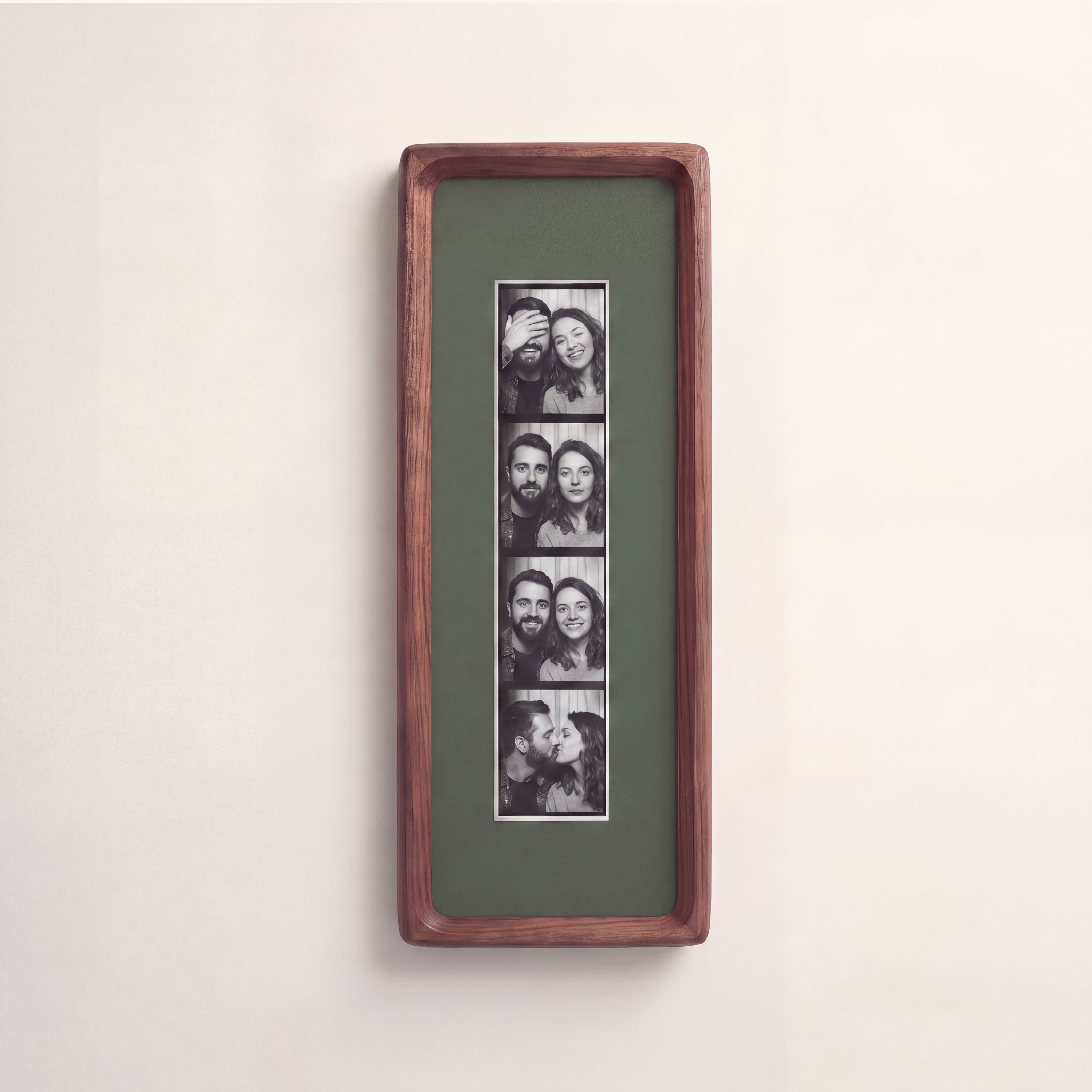 Walnut Photobooth Frame - Green Mount