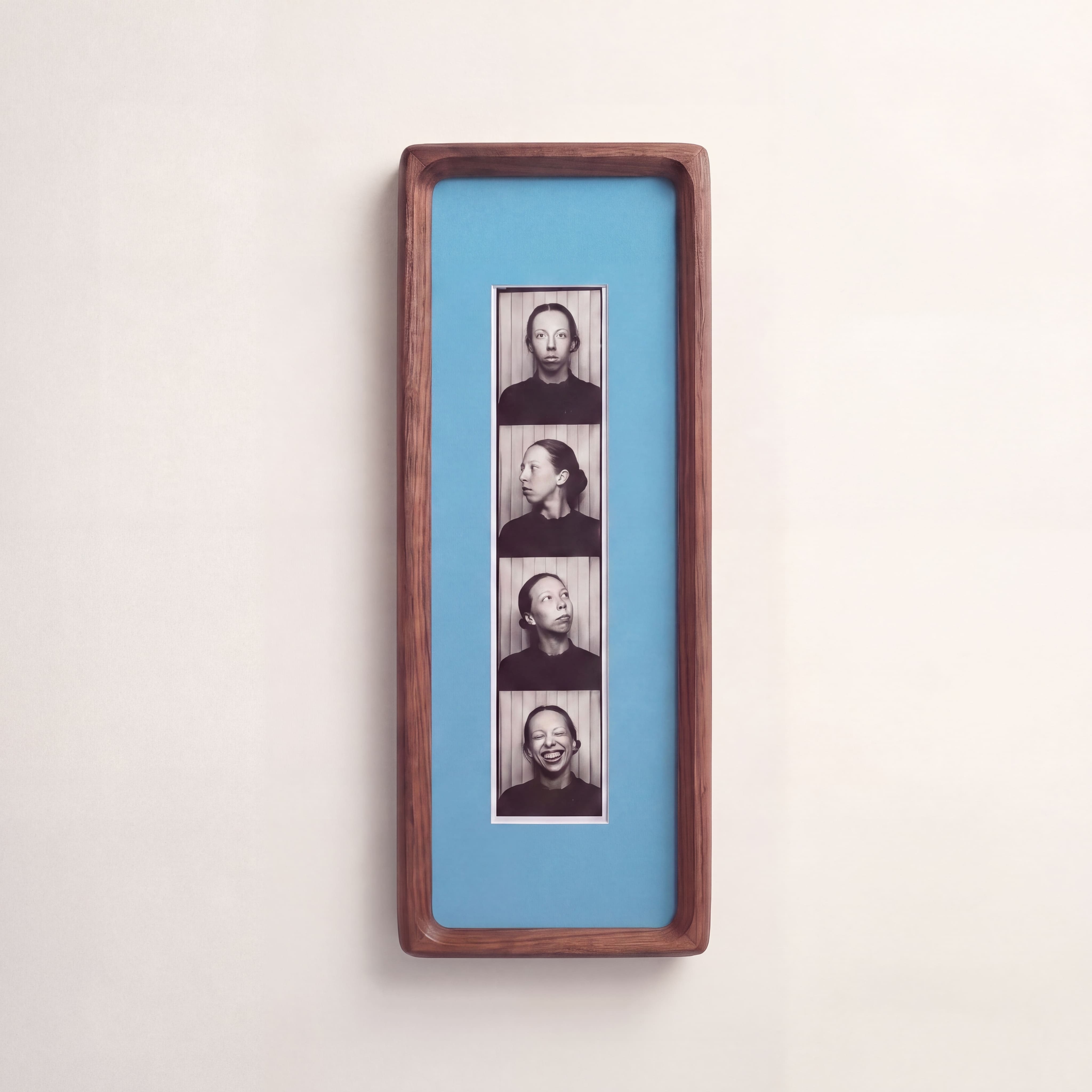 Walnut Photobooth Frame - Blue Mount