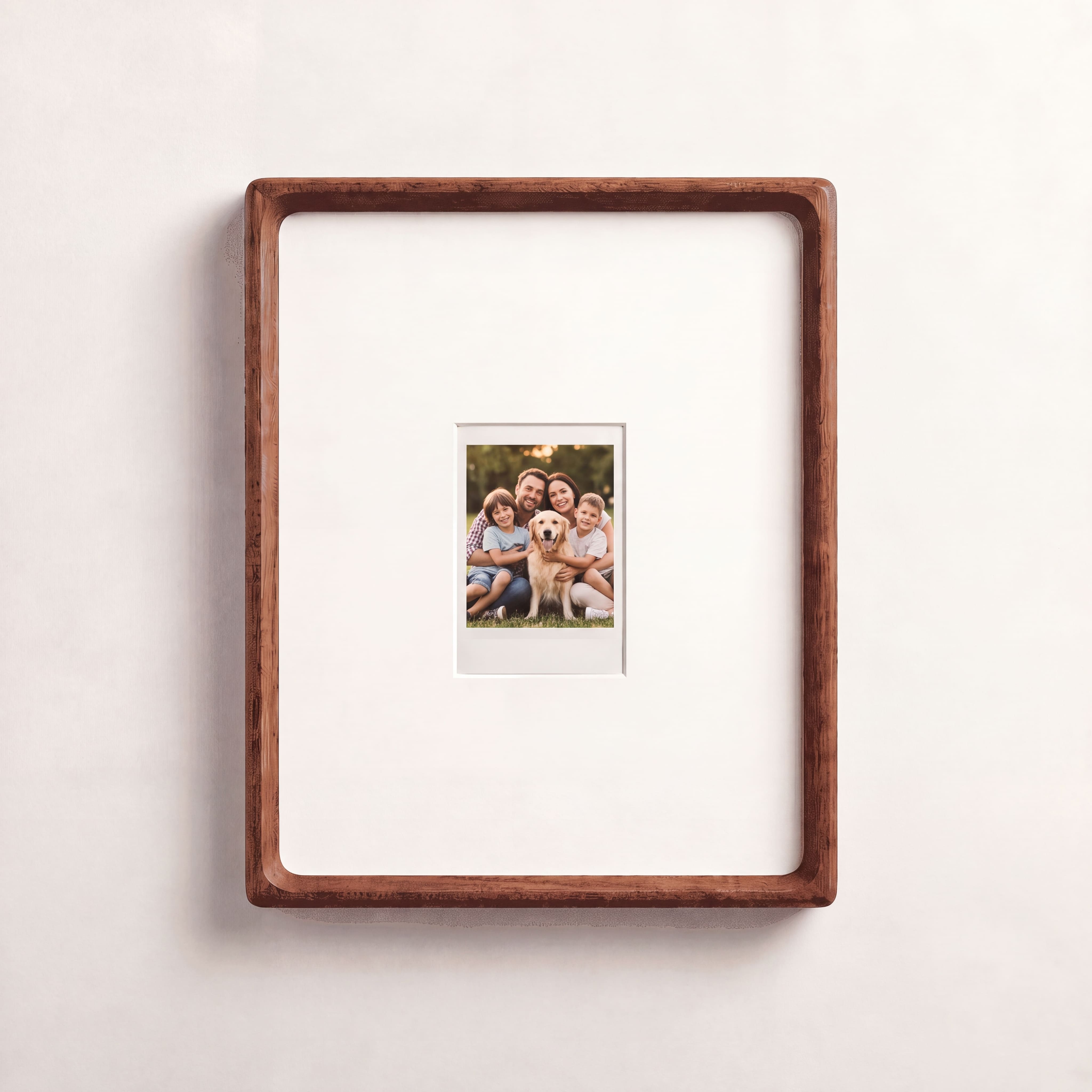 Rounded Walnut Polaroid Frame - Instax Mini