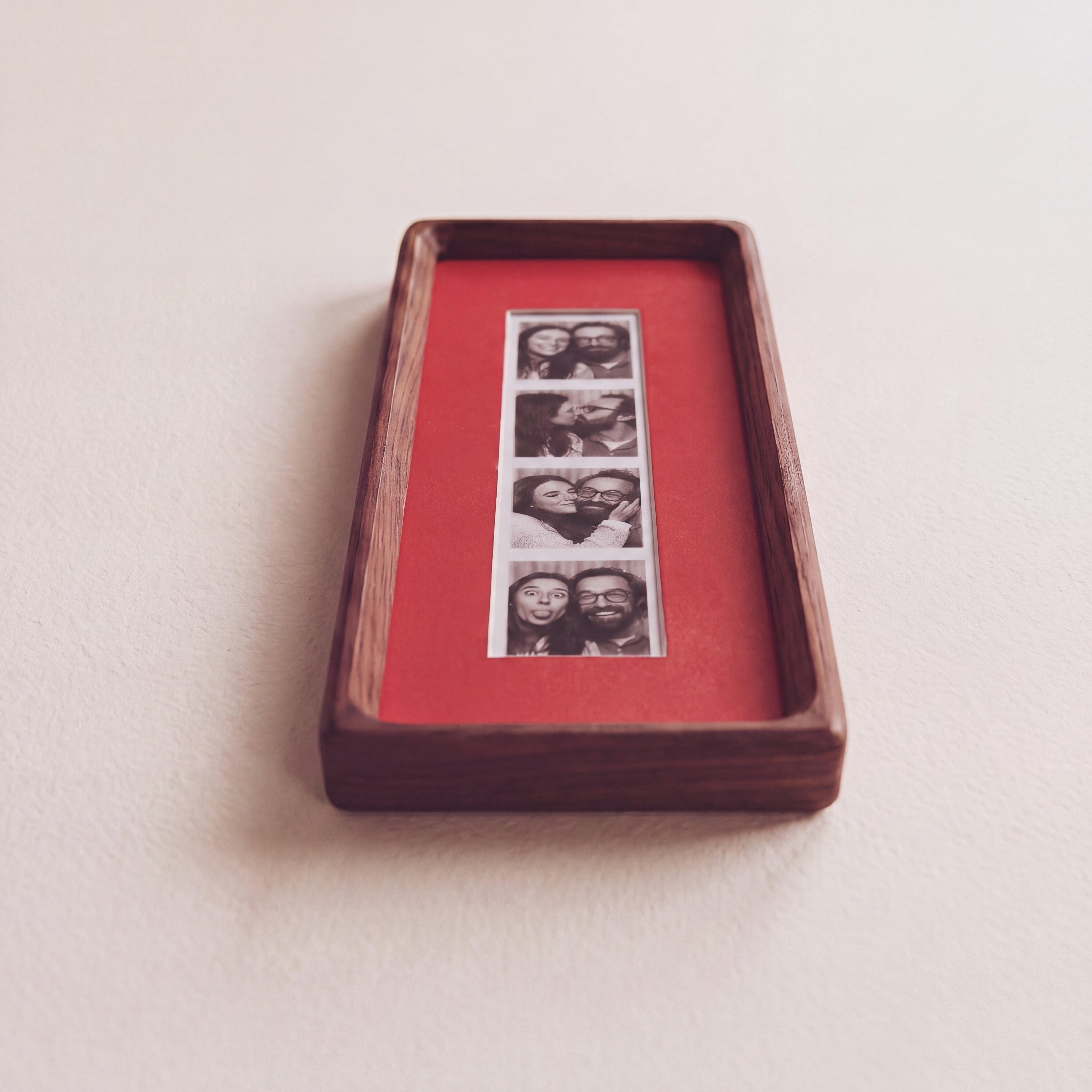 Walnut Photobooth Frame - Red Mount